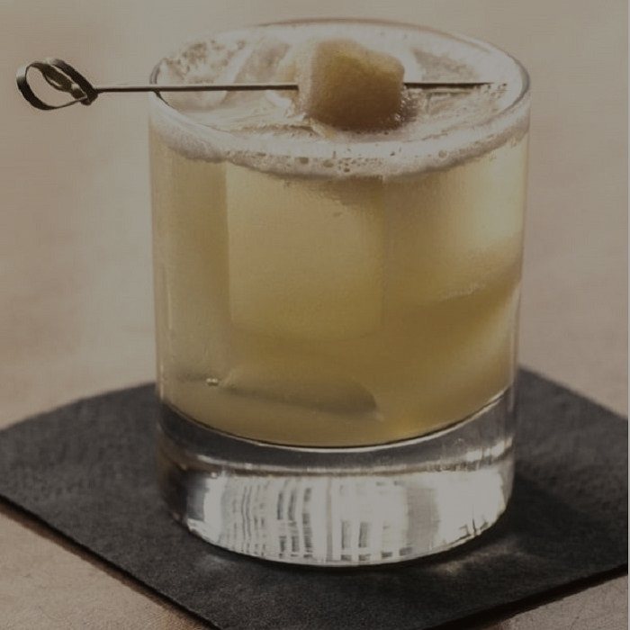 A penicillin over ice with candied ginger.